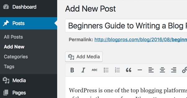 How do I create a blog post in WordPress?